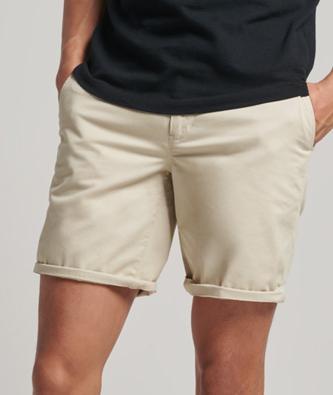 Superdry Slimfit Chinoshort met Stretch Beige