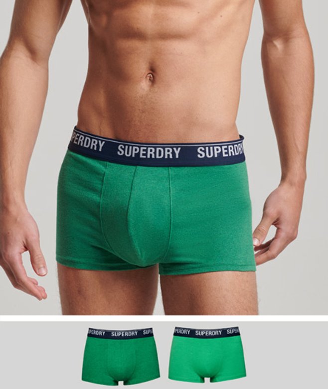 Superdry Herren Unterhosen aus Bio-baumwolle im 2er-Pack Grün