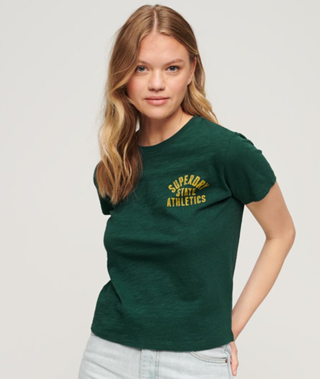 Athletic Essentials Slub 90s T-shirt Groen Grootte: 44 afbeelding