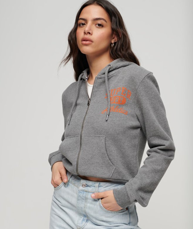 Athletic Essentials Crop Zip Hoodie