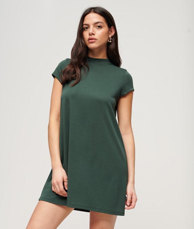 Superdry A-lijn Mini-jurk met Korte Mouwen Groen