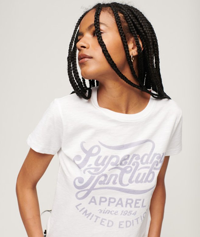 Superdry Women's Archive Script Graphic T-shirt White / Optic Slub