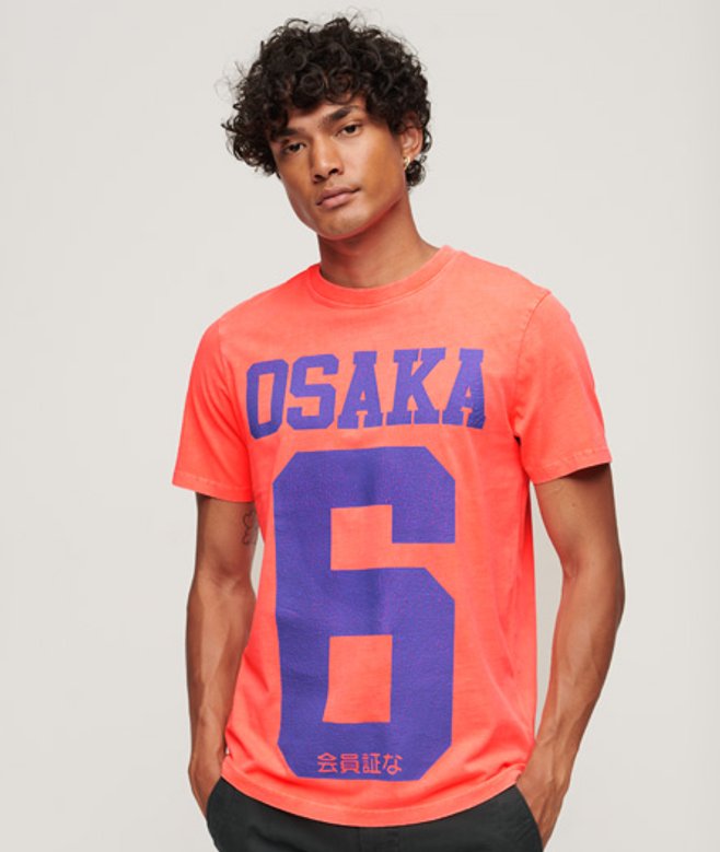 Herren Osaka T-shirt mit Neonfarbenem Grafikprint - Größe: L - Superdry - Modalova