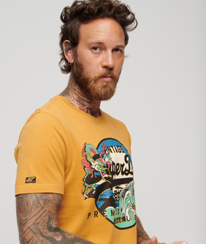 T-shirt Vintage Logo à Motif Japonais Taille: L - Superdry - Modalova