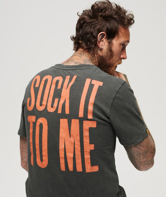 70s Lo-fi Band T-shirt met Grafische Print Zwart Grootte: M afbeelding