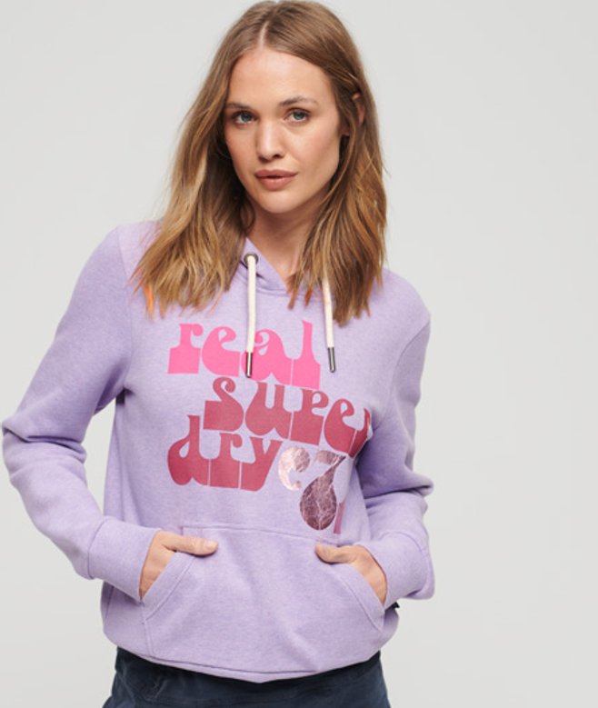 Retro Font Jaren 70 Hoodie met Grafische Print