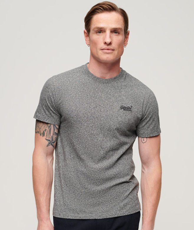Essential T-shirt van Biologisch Katoen met Logo Donkergrijs Grootte: M afbeelding