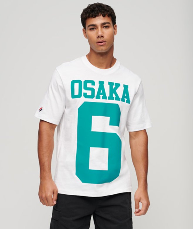 Herren Locker Geschnittenes Osaka T-shirt mit Logo - Größe: Xxl - Superdry - Modalova