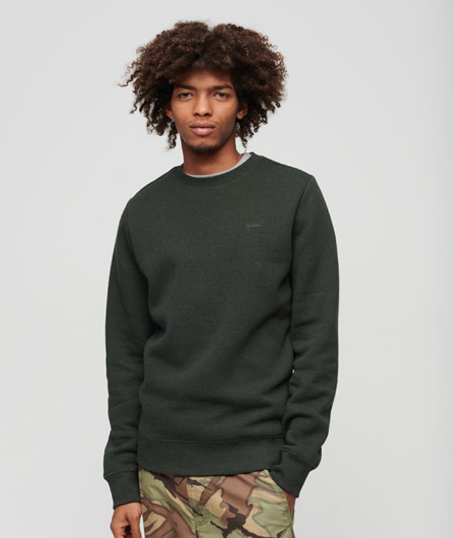 Essential Logo Sweatshirt met Ronde Hals Groen Grootte: L afbeelding