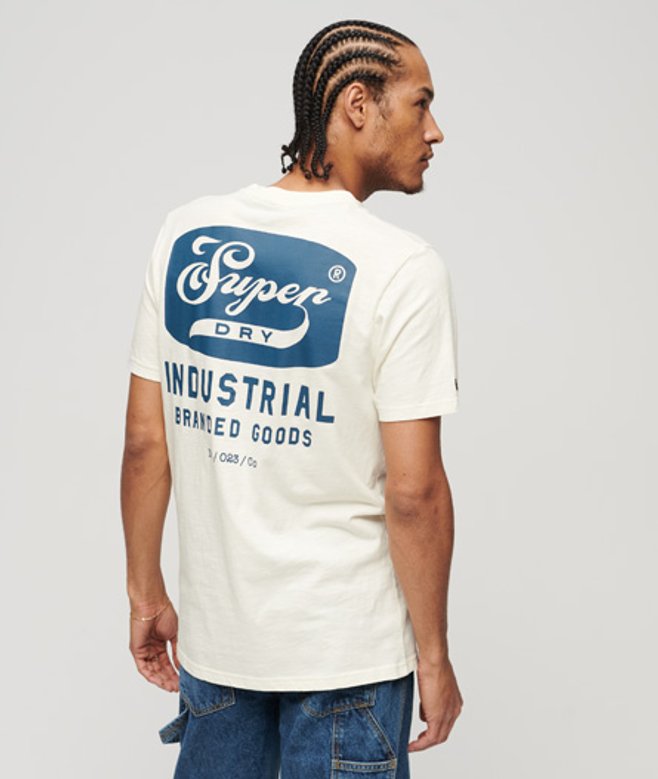 Workwear T-shirt met Tekst en Print Crème Grootte: Xxl afbeelding