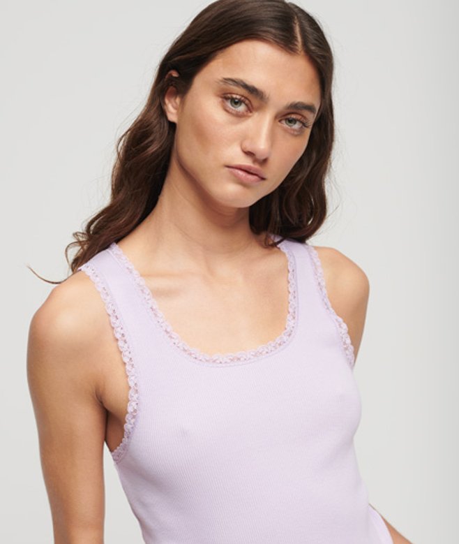 Athletic Essentials Vintage Hemdtopje met Kanten Rand
