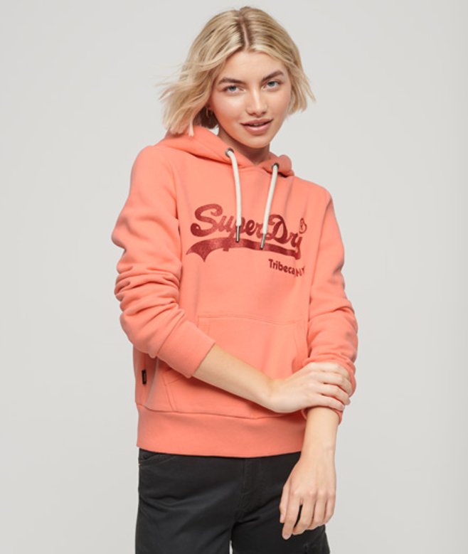 Superdry Versierde Vintage Logo Hoodie Cream
