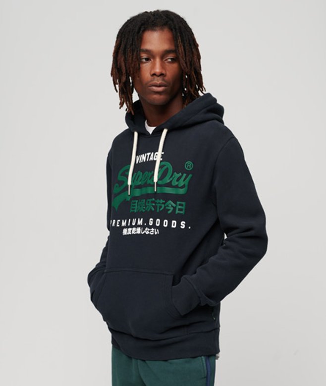 Superdry Premium Goods Hoodie Blauw