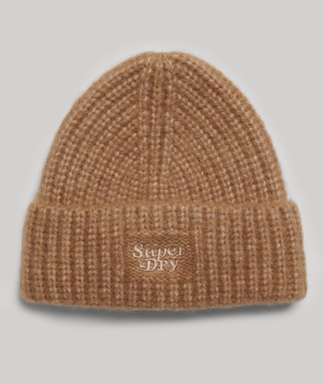 Ribgebreide Beanie Bruin Grootte: 1SIZE afbeelding