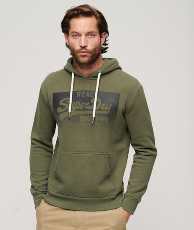 Herren Vintage Hoodie mit Farbverlauf und Kastenform - Größe: M - Superdry - Modalova