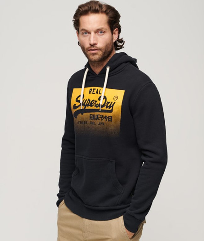 Vintage Box Gradient-hoodie Zwart Grootte: M afbeelding