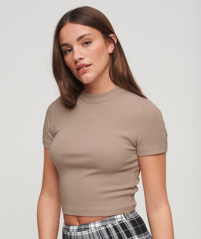 Kort T-shirt van Biologisch Katoen met Borduursel Roze Grootte: 36 afbeelding