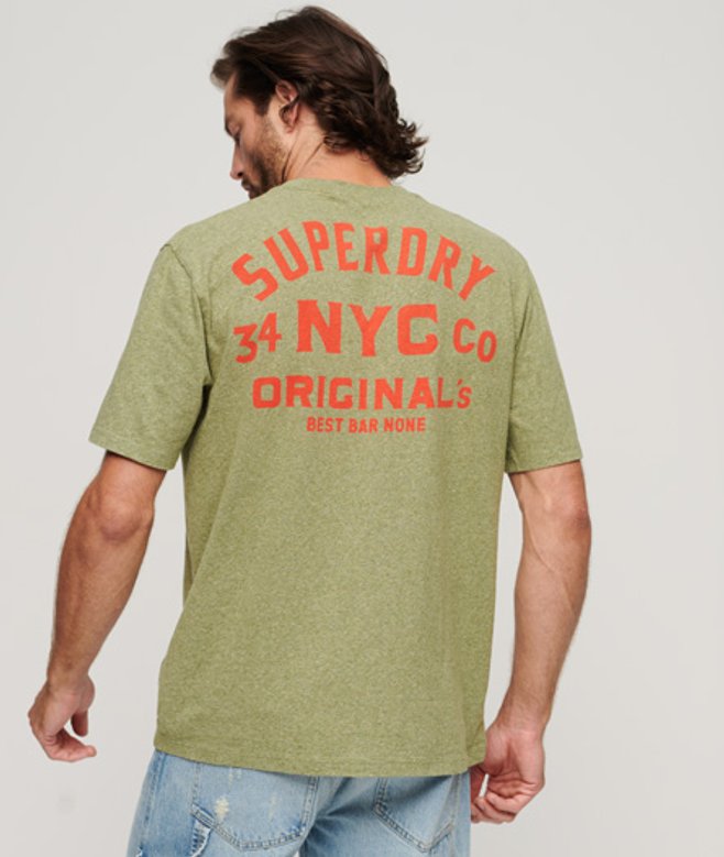 Workwear T-shirt met Print op de Borst Groen Grootte: M afbeelding