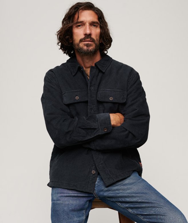 Surplus Corduroy Overshirt Blauw Grootte: M afbeelding