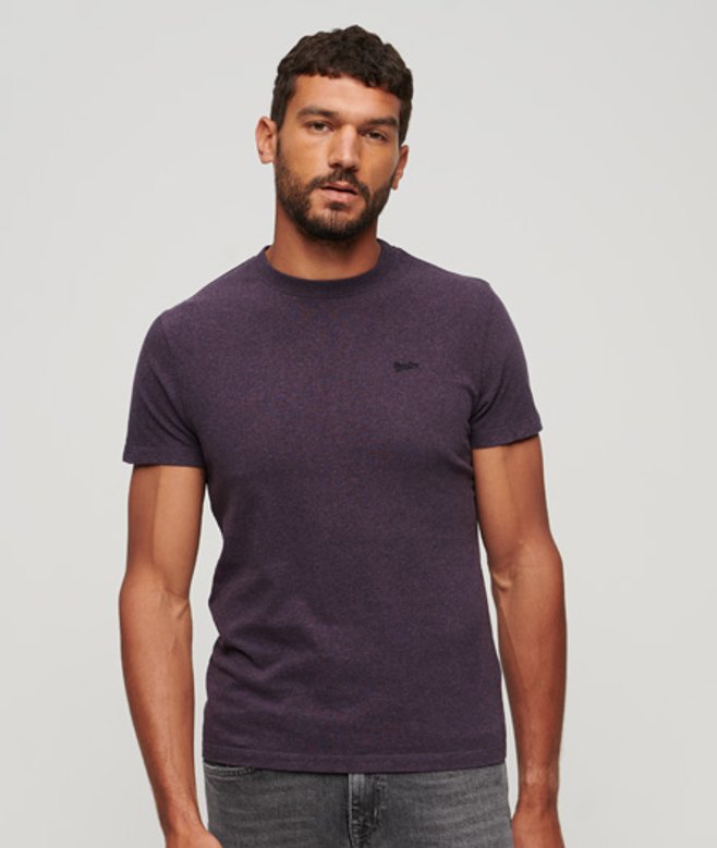 Superdry Men's Organic Cotton Essential Small Logo T-shirt Purple / Rich Purple Marl