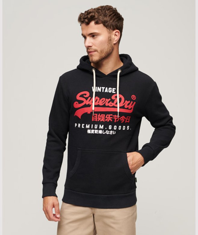 Superdry Premium Goods Hoodie Zwart