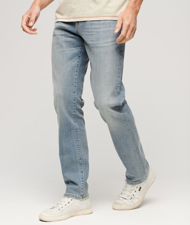 Superdry Vintage Slimfit Jeans van Biologisch Katoen met Rechte Pijpen Lichtblauw