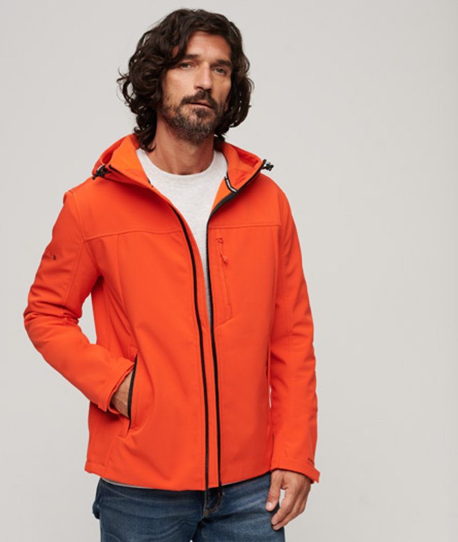 Softshell Jack met Capuchon Oranje Grootte: L afbeelding