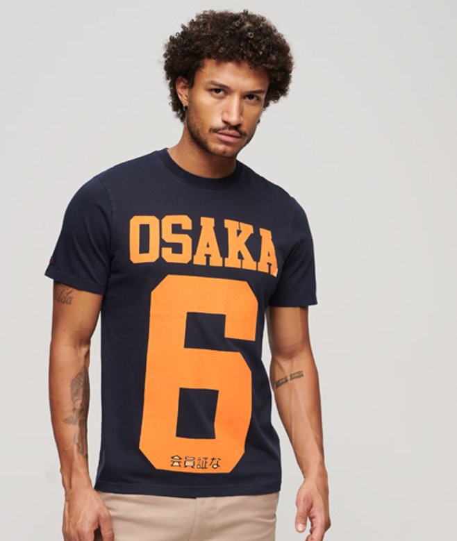 Osaka Neon T-shirt met Grafische Print Blauw Grootte: M afbeelding