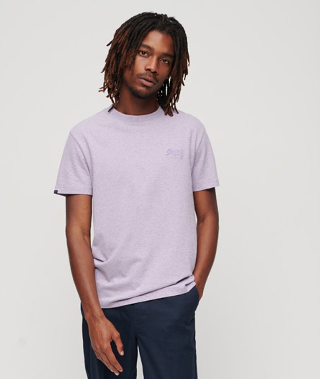 Superdry Men's Essential Logo T-shirt Purple / Pale Lilac Marl