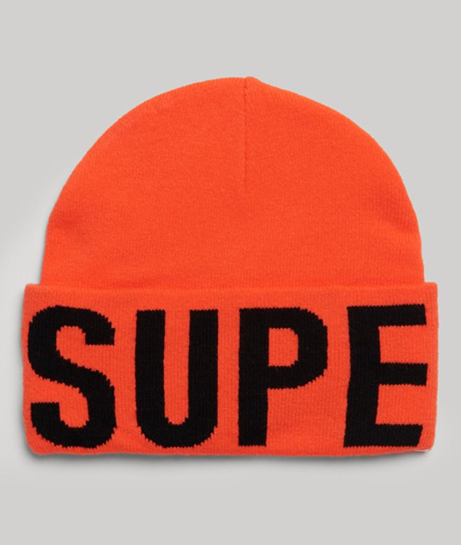 Gebreide Beanie met Merklogo Oranje Grootte: 1SIZE afbeelding