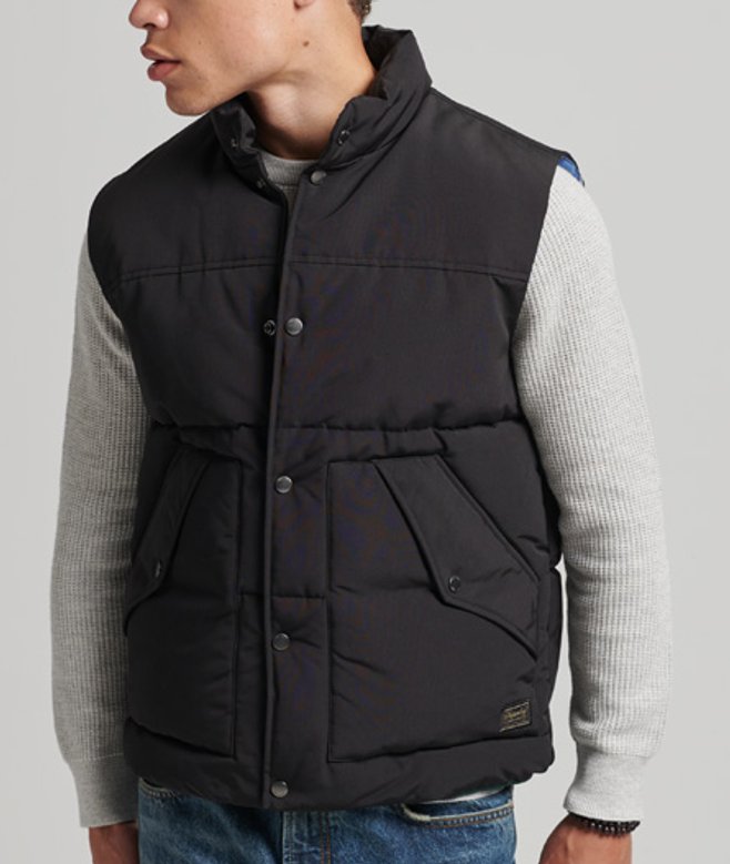 Vintage Mountain Bodywarmer Zwart Grootte: M afbeelding