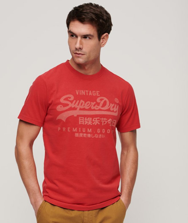 Klassiek Heritage T-shirt Rood Grootte: M afbeelding