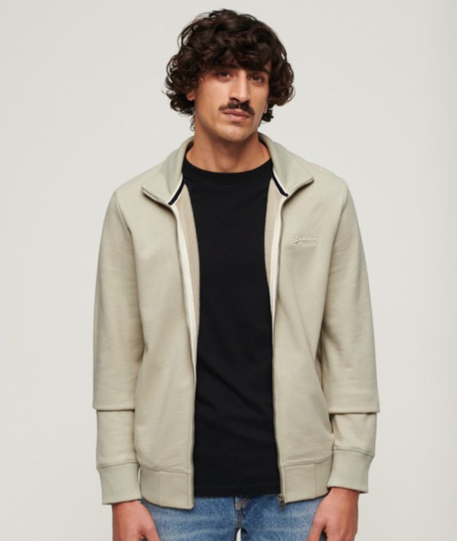 Essential Logo Trainingsvest met Rits Beige Grootte: S afbeelding