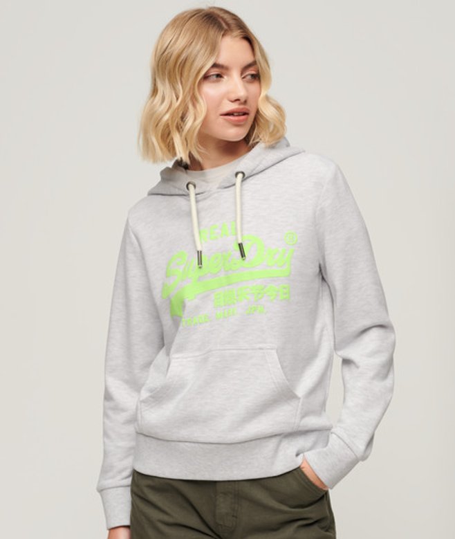 Neon Hoodie met Print Lichtgrijs Grootte: 36 afbeelding