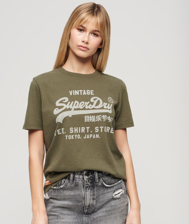 Vintage Logo Heritage Relaxed T-shirt Groen Grootte: 36 afbeelding