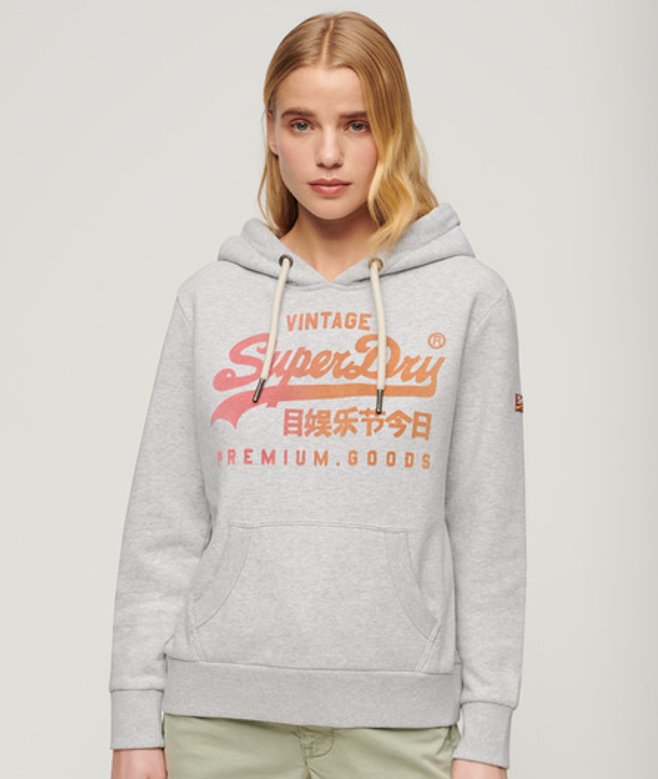 Tonal Hoodie met Vintage Logo en Grafische Print