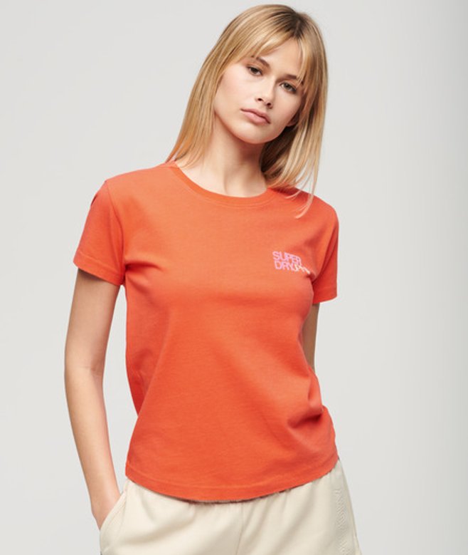 Aansluitend Sportswear T-shirt met Logo Cream Grootte: 40 afbeelding