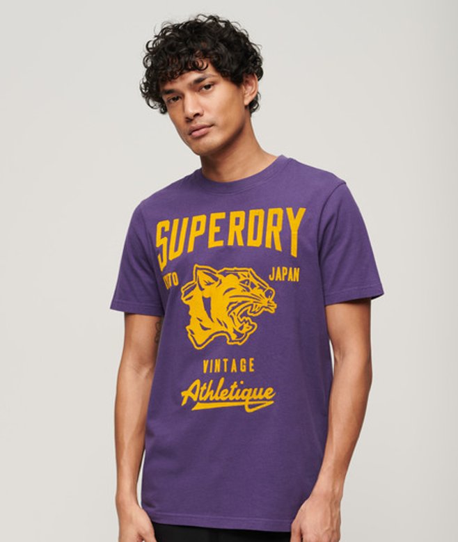 Track & Field Athletic T-shirt met Print Paars Grootte: L afbeelding