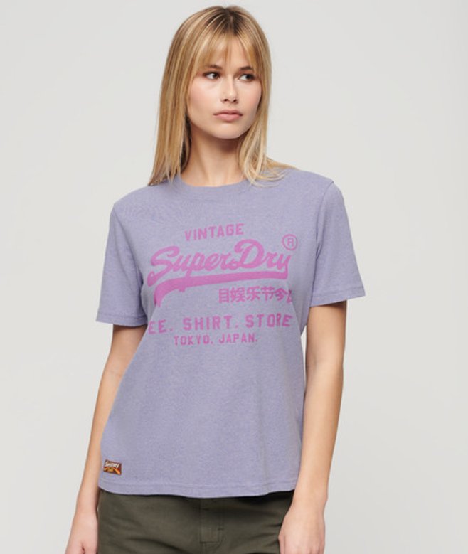 Vintage Logo Heritage Relaxed T-shirt Paars Grootte: 36 afbeelding