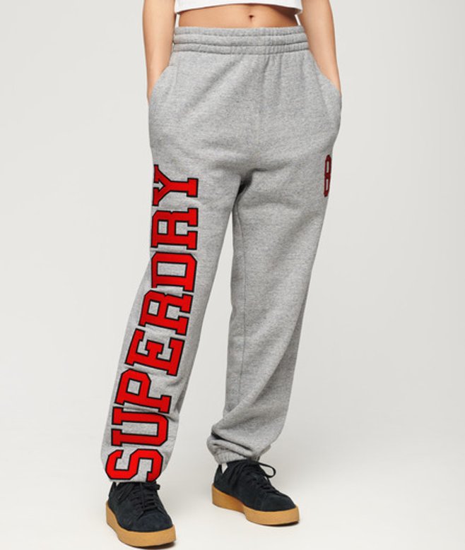 Superdry Women's College Logo Boyfriend Jogger Grey / Athletic Grey Marl