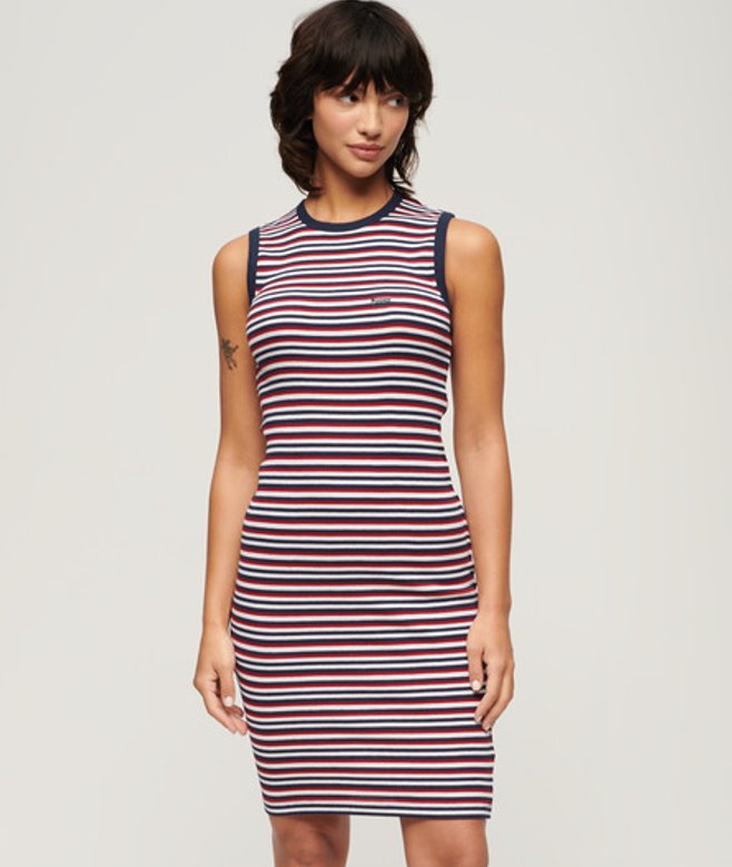 Geribde, Aansluitende Midi-jurk Blauw Grootte: 40 afbeelding