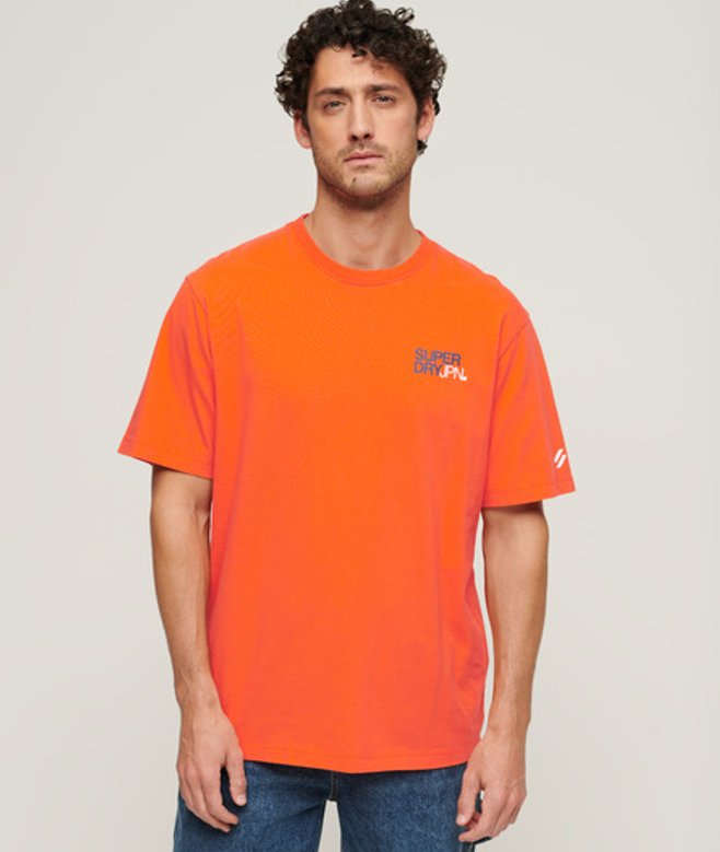 Sportwear Logo T-shirt met Losse Pasvorm Oranje Grootte: M afbeelding