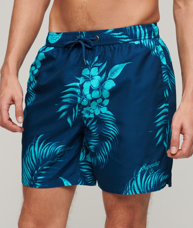 Gerecyclede Hawaïaanse Zwemshort - 43 cm Blauw Grootte: L afbeelding
