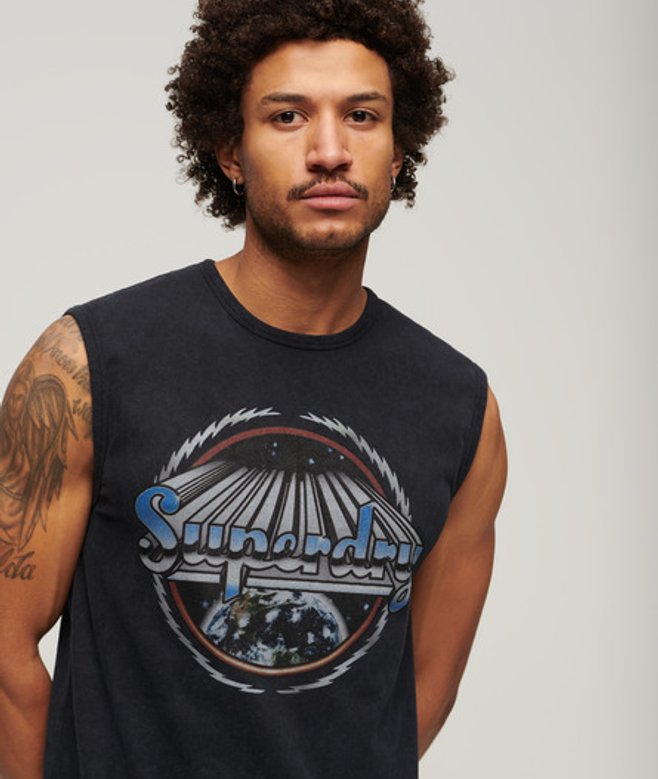 Rock Band Tanktop met Grafische Print Zwart Grootte: XL afbeelding