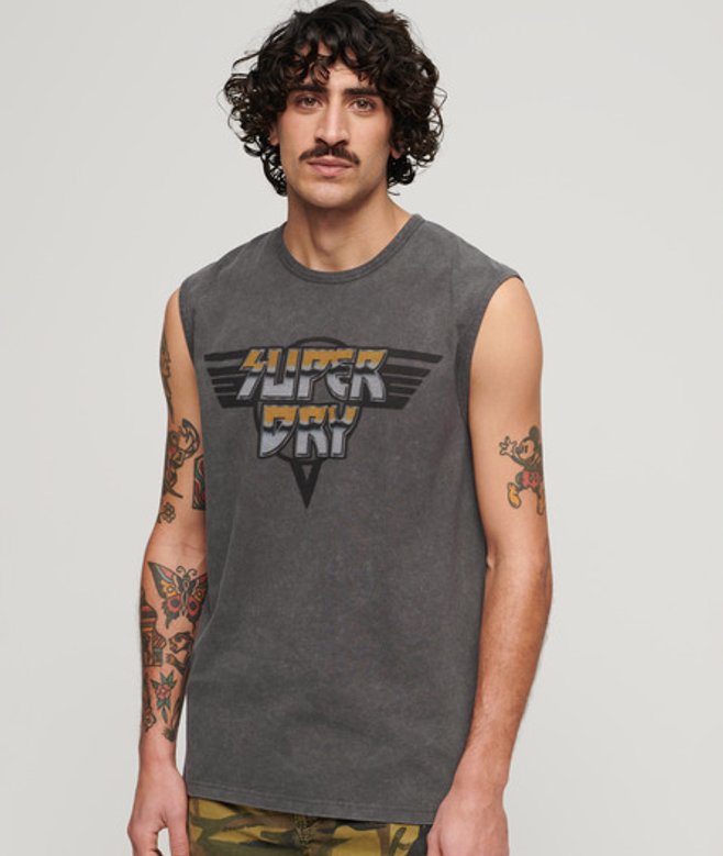 Rock Band Tanktop met Grafische Print Grijs Grootte: XL afbeelding