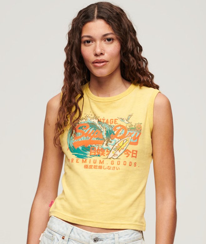 Dames Débardeur Slim À Motif La Vintage Logo, , Taille: 44 - Superdry - Modalova