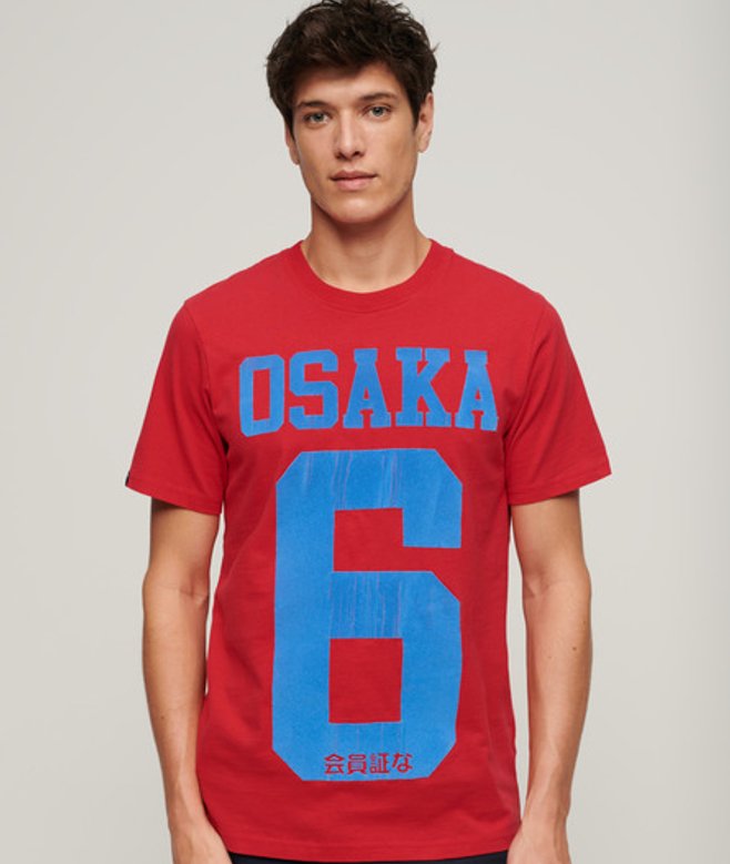 Osaka T-shirt met Print Rood Grootte: M afbeelding