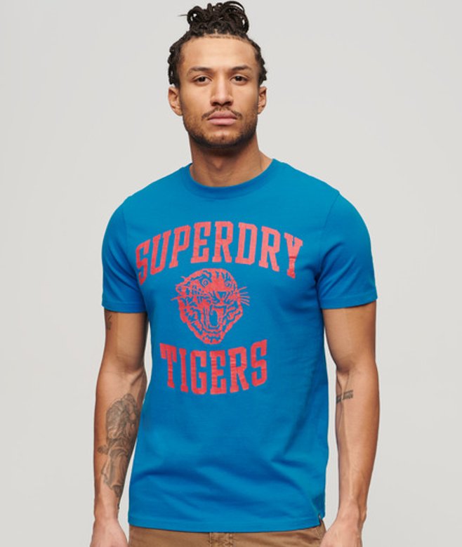 Track & Field Athletic T-shirt met Print Blauw Grootte: M afbeelding