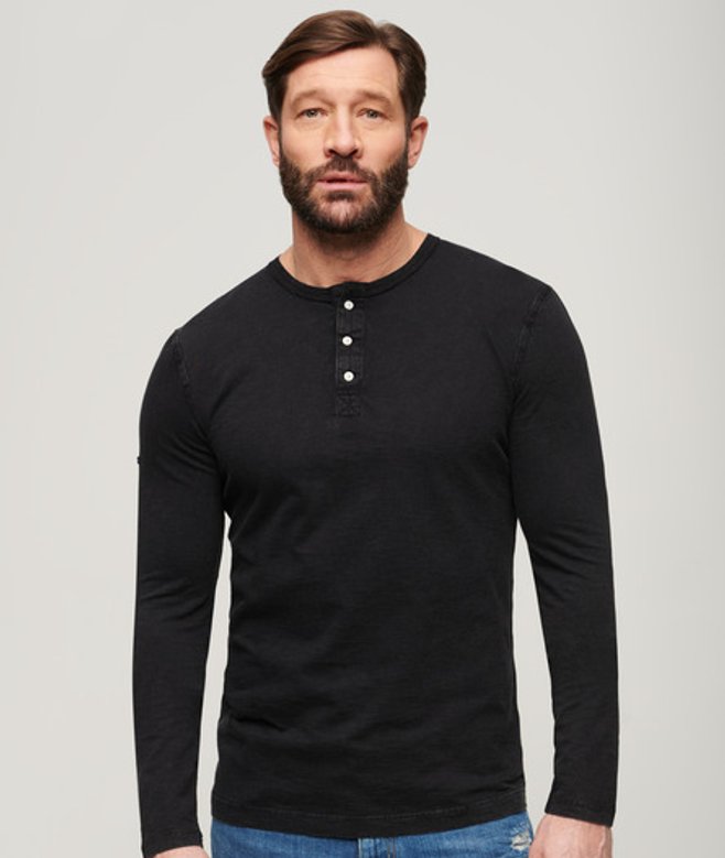 Jersey Grandad top met Lange Mouwen