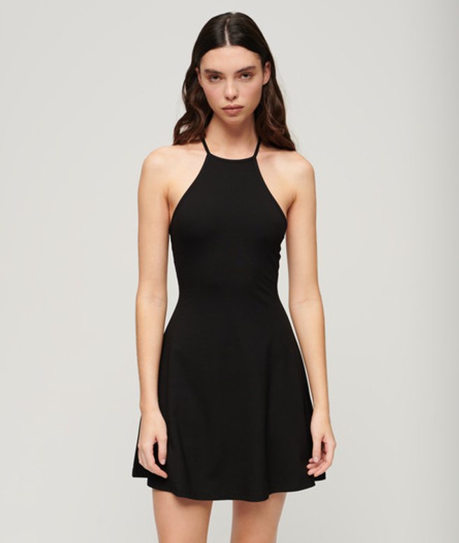 Superdry Fit & Flare Mini-jurk van Jersey Zwart